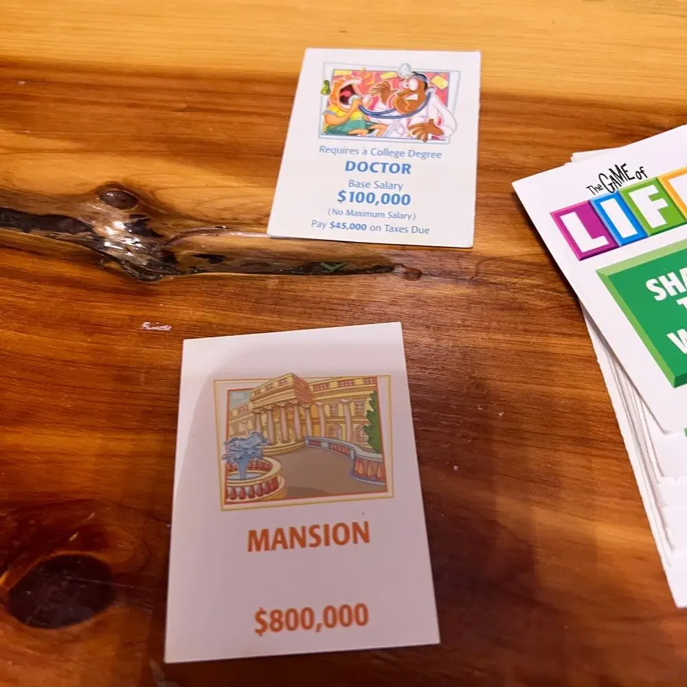Vintage Lot Life Game Pieces‎ Money Share The Wealth Hasbro 2007 NO BOARD